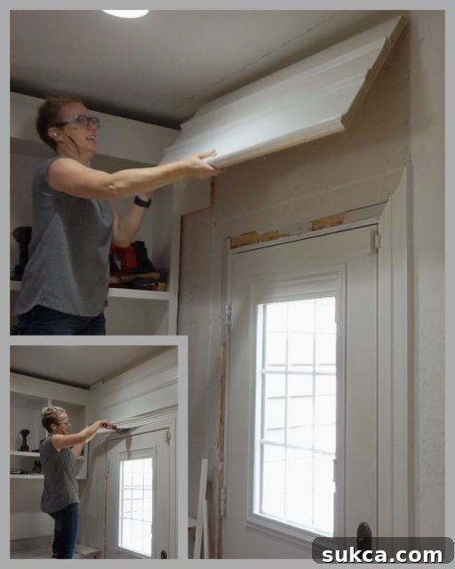 Entryway header removal Removing decorative header