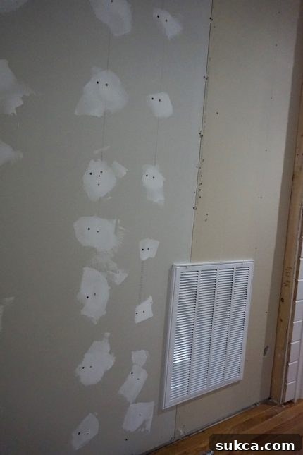 Completed drywall installation
