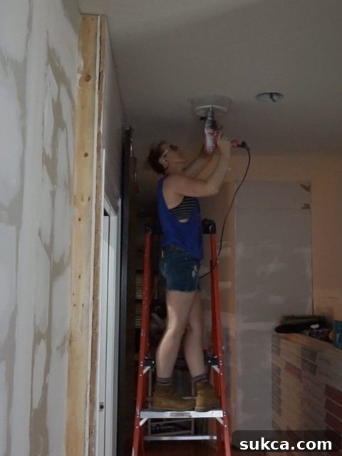 Relocating All Recessed Lights in the Hallway