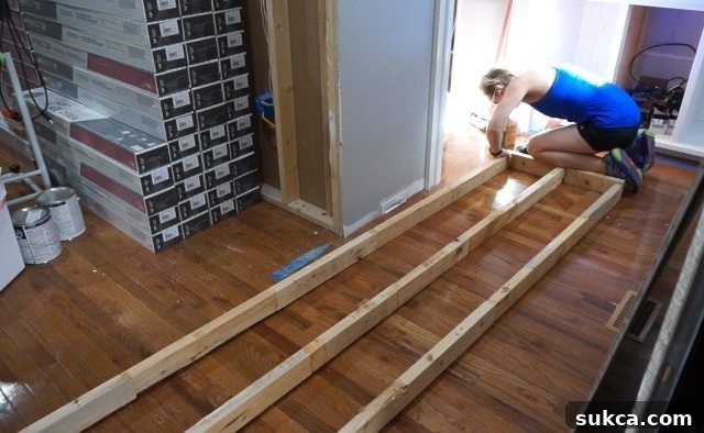Framing a New Wall Extension in the Hallway