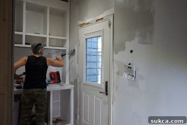 Cutting In Paint Near Hutch