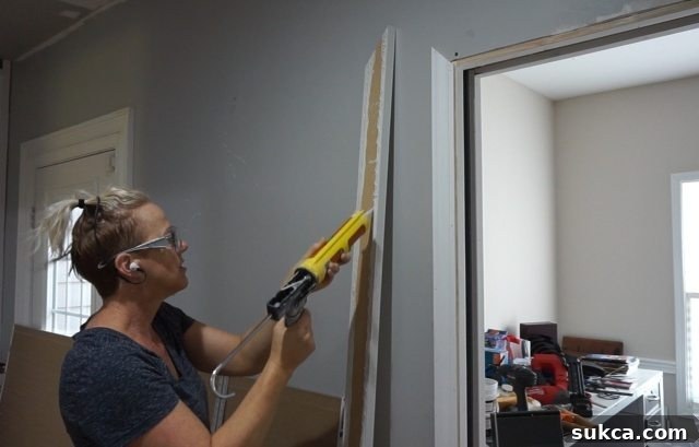 Securing Pocket Door Trim with Construction Adhesive