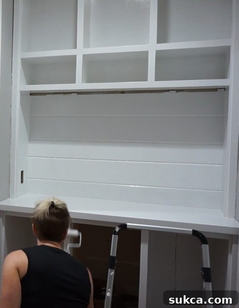 Refinished Hutch Shining in Renovated Space