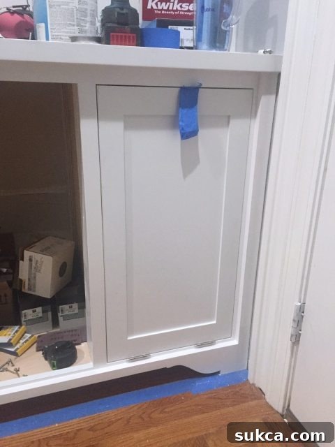 Tilt-out Storage Cabinet Temporary Door Pull