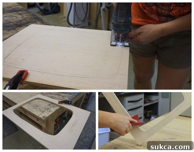 Tilt-out Storage Cabinet Plywood Cutout