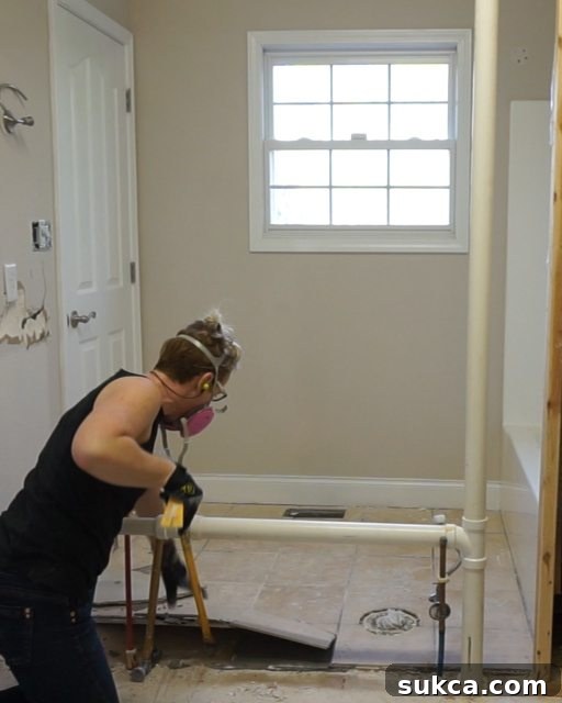 Space cleared for new bathroom layout