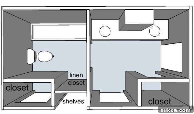 Proposed Jack-and-Jill bathroom layout