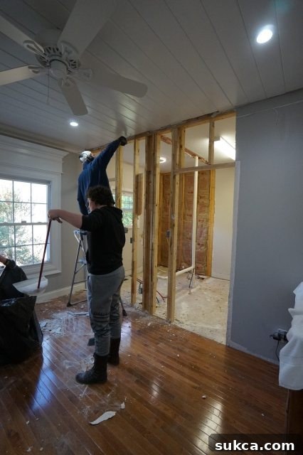 Sheetrock and Crown Molding Removal by Family