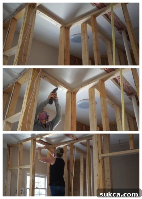 Jack and Jill bathroom framing.