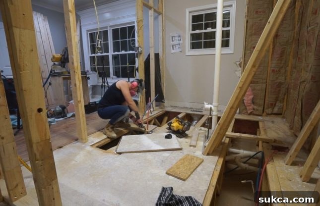 Jack and Jill bathroom framing.