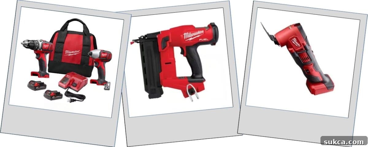 Collection of essential cordless power tools for renovation