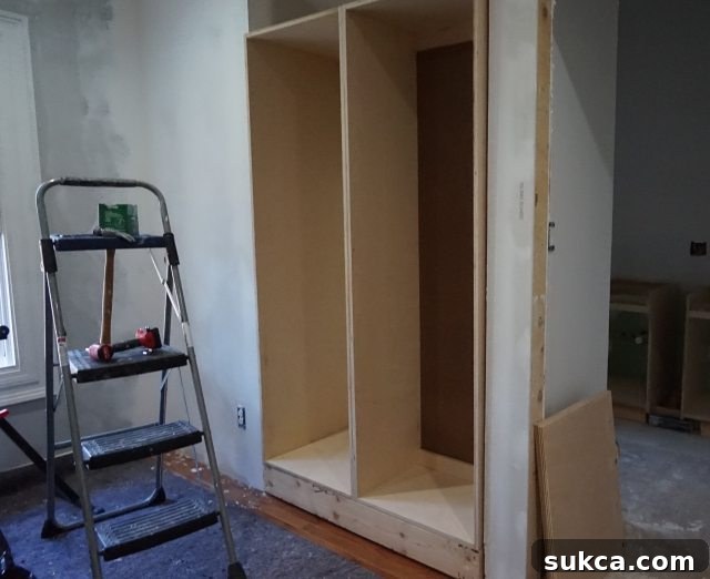 Wardrobe Cabinets Joined and Secure Joining the two bedroom wardrobe cabinet sections together