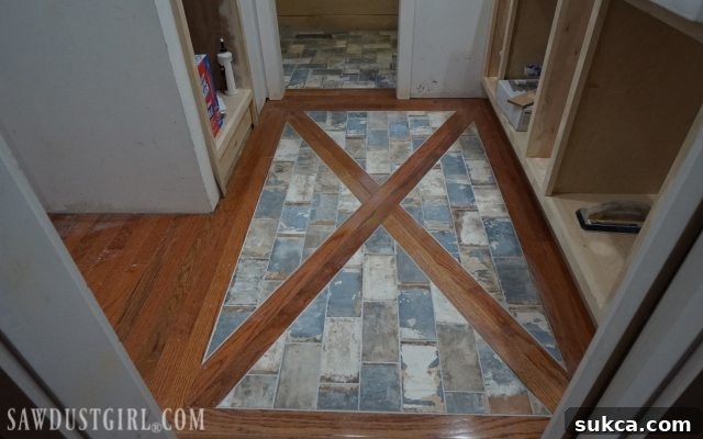 Removing grout haze from wood floor with tile inlay Final Clean-up Removing Grout Haze from Tile Inlay