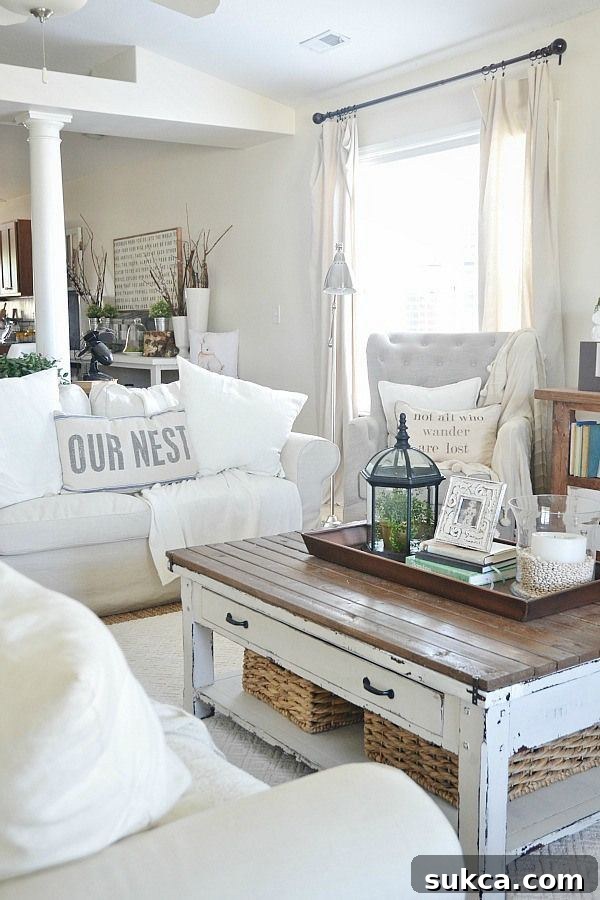 Stunning DIY Coffee Table Makeover with Slotted Wood Top and Milk Paint Finish by Liz Marie Blog and Craftsman Drive