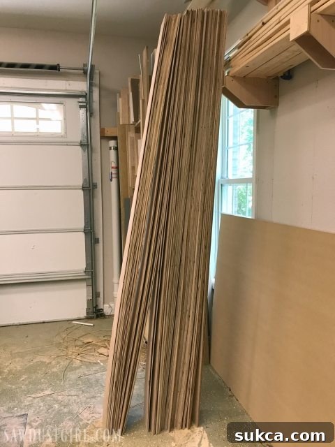 Ripping plywood sheets into planks