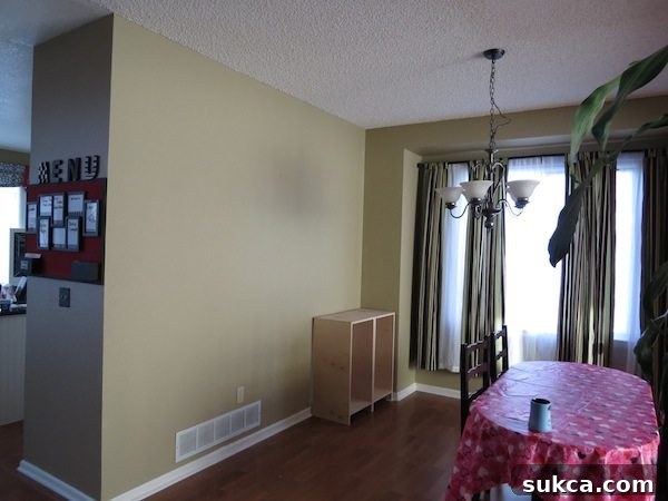 Initial construction phase: framing of the dining room buffet
