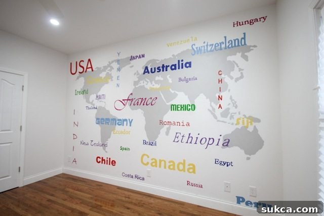 Old World Map Subway Art Old world map subway art being removed from the bedroom