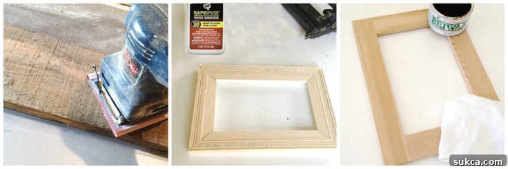 Assembling the DIY Magnetic Storage Board Frame DIY Magnetic Storage Step 2: Assemble and finish the frame.