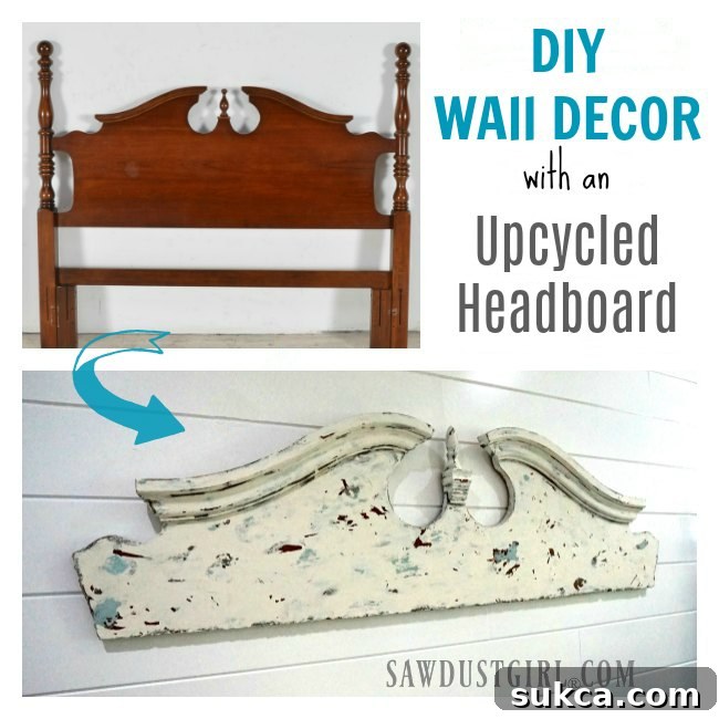 DIY wall decor art idea from an upcycled headboard. This is fun, inexpensive, easy DIY that adds architectural interest to any room.