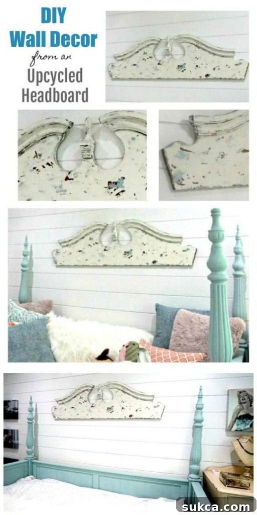 Finished upcycled headboard wall art
