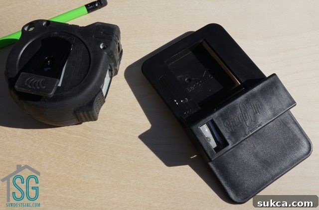 Close-up of the FastCap Tape Measure Holder showing its robust design