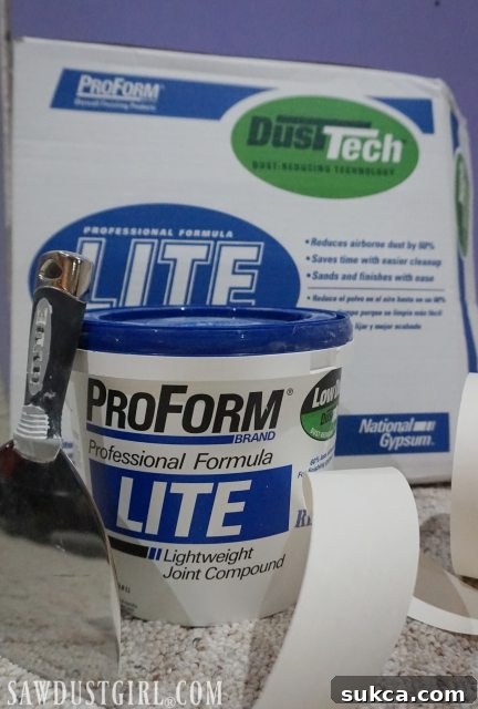 Applying ProForm XP Ready Mix with Dust-Tech to drywall seams