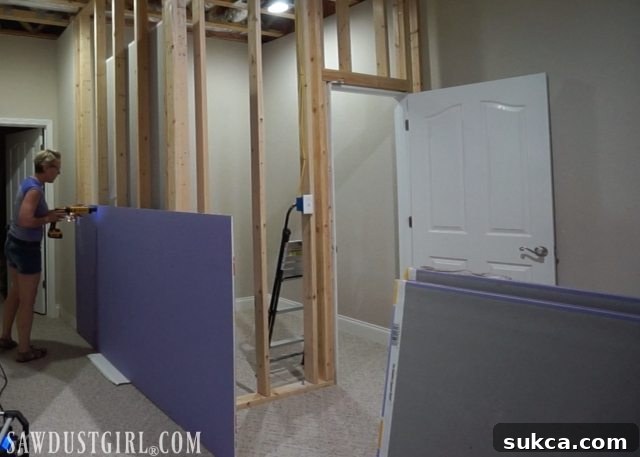 Installing PURPLE XP Drywall in a basement closet