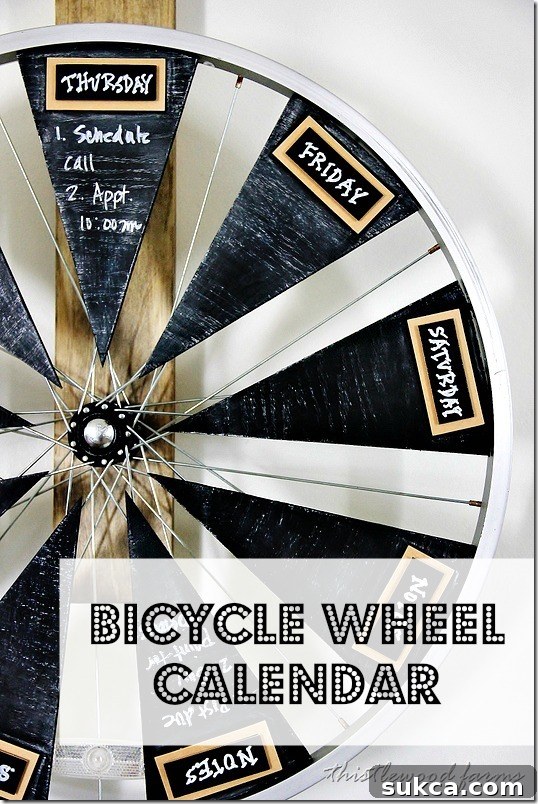 Chalkboard Calendar: A Unique Bicycle Wheel Calendar for Home Organization and Decor