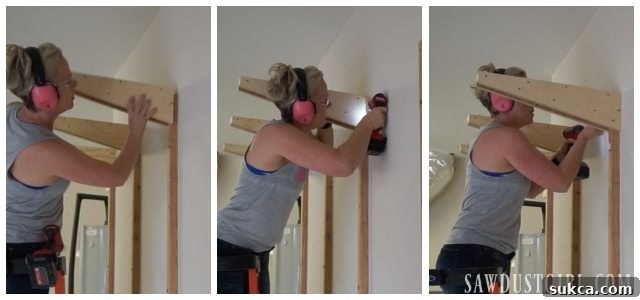 Installing shelving brackets 