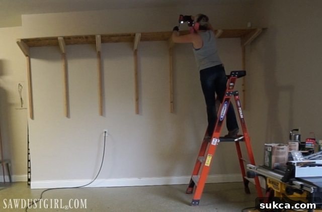 Building Garage Shelves - Cantilevered Shelf Brackets