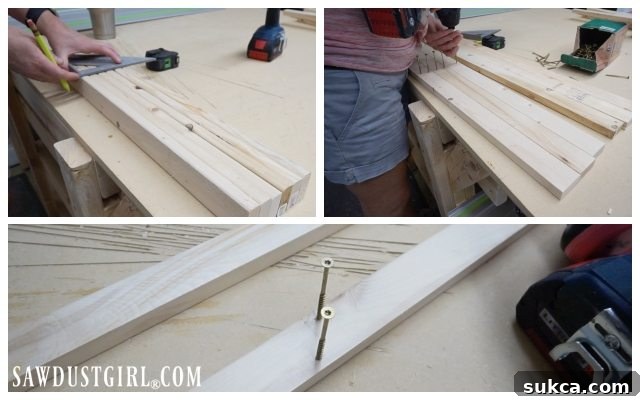Marking and pre-drilling screws for drying rack arms