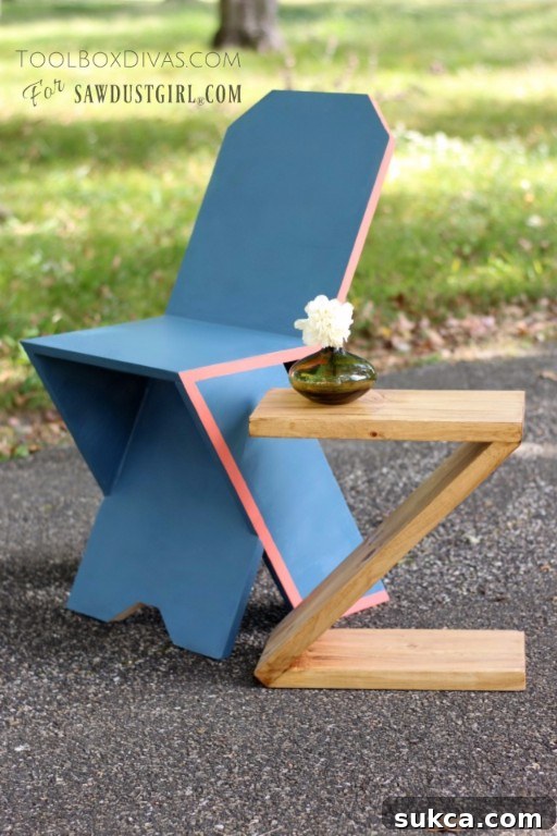Modern plank chair. Easy to follow instructions to build a diy chair that is both a work of art and a functional piece of furniture.