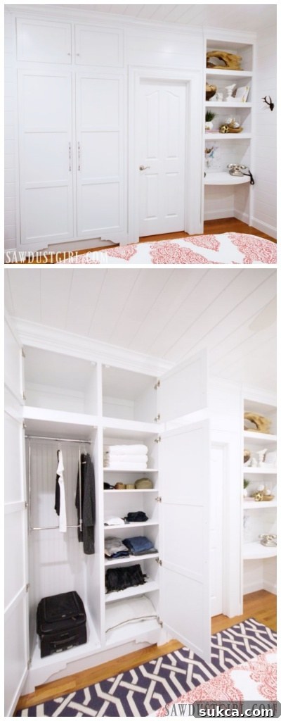 Integrated Storage for Compact Bedrooms 12 Custom closets built seamlessly into the wall, presenting an excellent closet storage solution for modern homes.