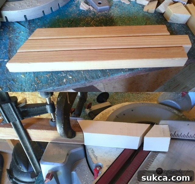 Creating a stop block on a miter saw for accurate, repeatable cuts