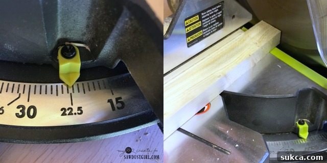 Setting miter saw to 22.5 degrees for octagon shapes