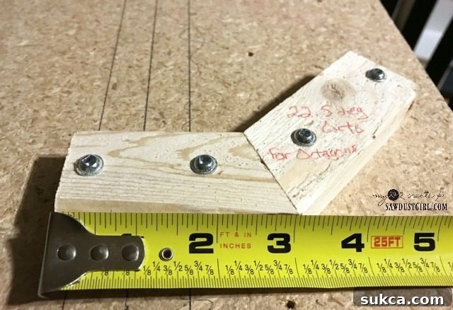 Optimal scrap wood size for octagon jig components