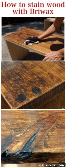 Beautiful results achieved by staining pine and other wood types using Briwax, showcasing enhanced grain and rich color.