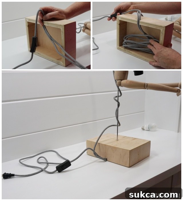 Tidy Lamp Cord Management Cord Routed Through Base