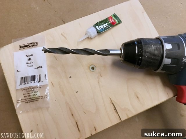 Preparing the Lamp Base Drilling for Threaded Insert Nut
