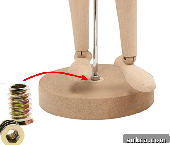 Securing the Base Base with Threaded Insert Nut