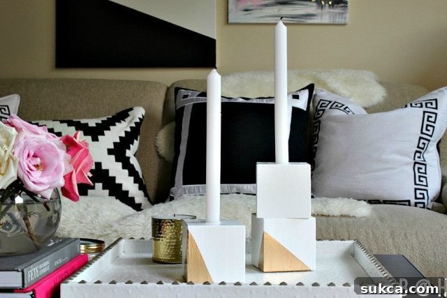 DIY Wood Candle Holders