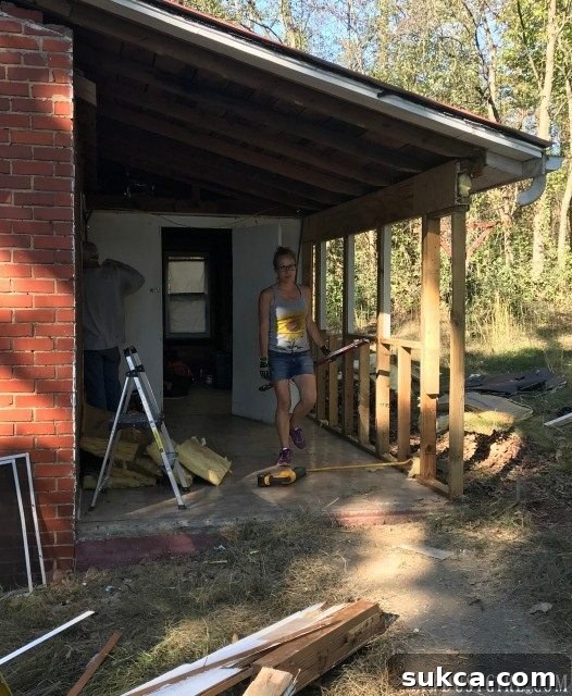 Calderwood Cottage interior demolition in progress