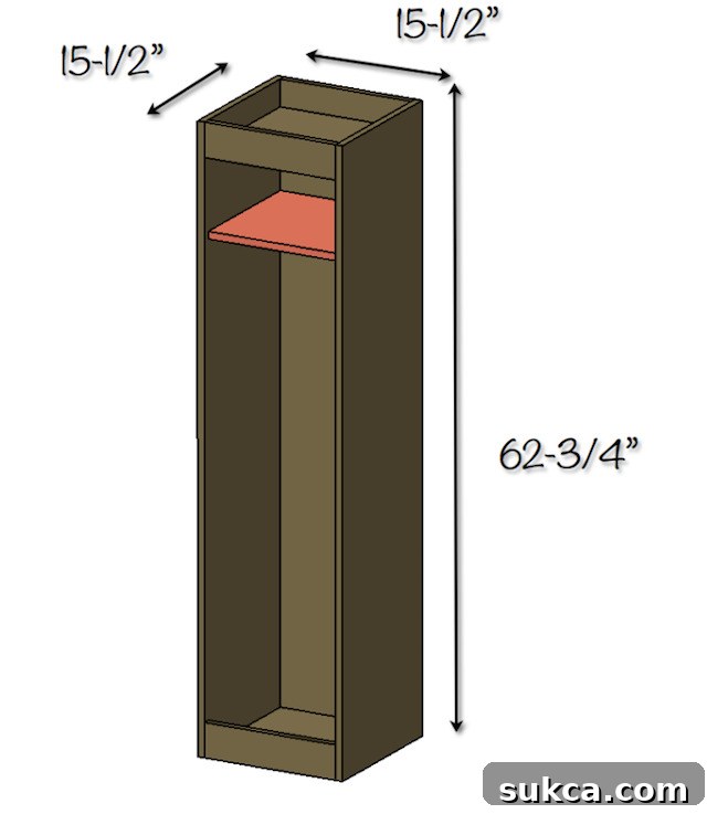 Finished DIY Golf Locker with Gear Organized