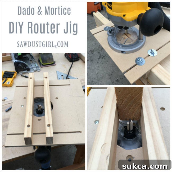 DIY router jig for cutting dadoes and mortises on 2x4s.