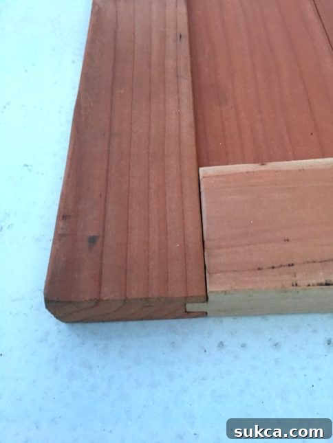Close-up of a perfectly fitted haunched mortise and tenon joint.