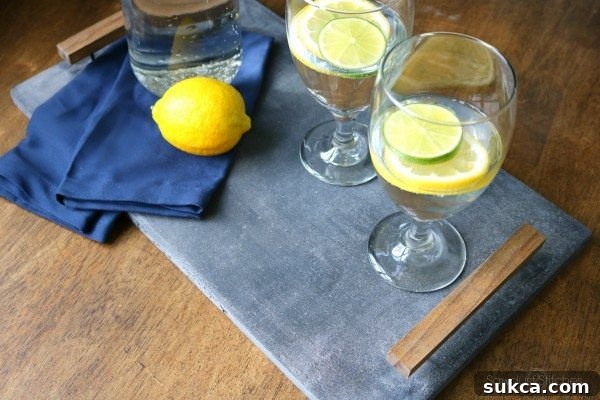 Sleek Concrete Serving Tray with Wood Handles Modern DIY concrete serving trays with wooden handles