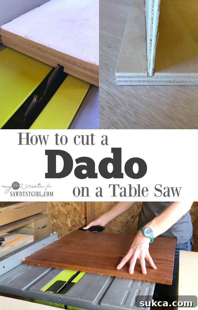 How to cut a dado on a table saw - Mindi with her finished dado joints
