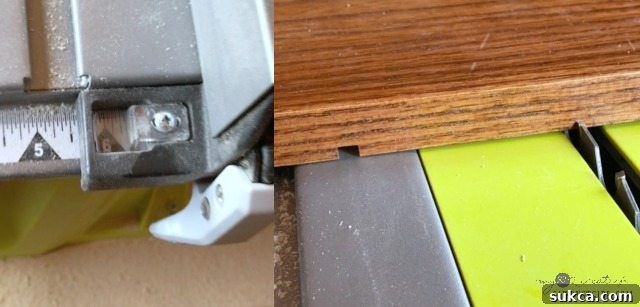 Setting fence and lining up blade on a table saw with markings