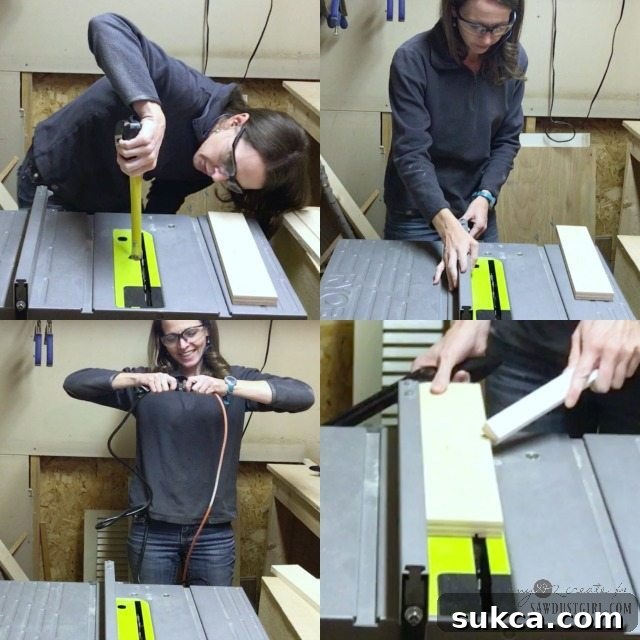 Setting up table saw blade height and rip fence for dado joint