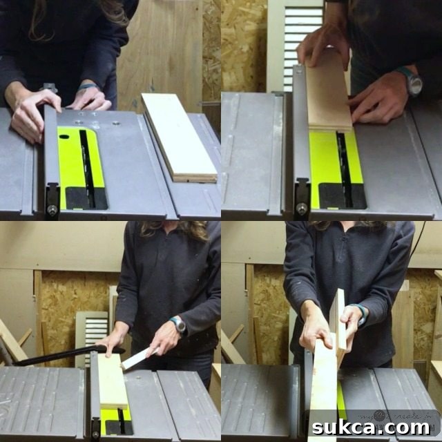 Doing second pass for dado joint on table saw
